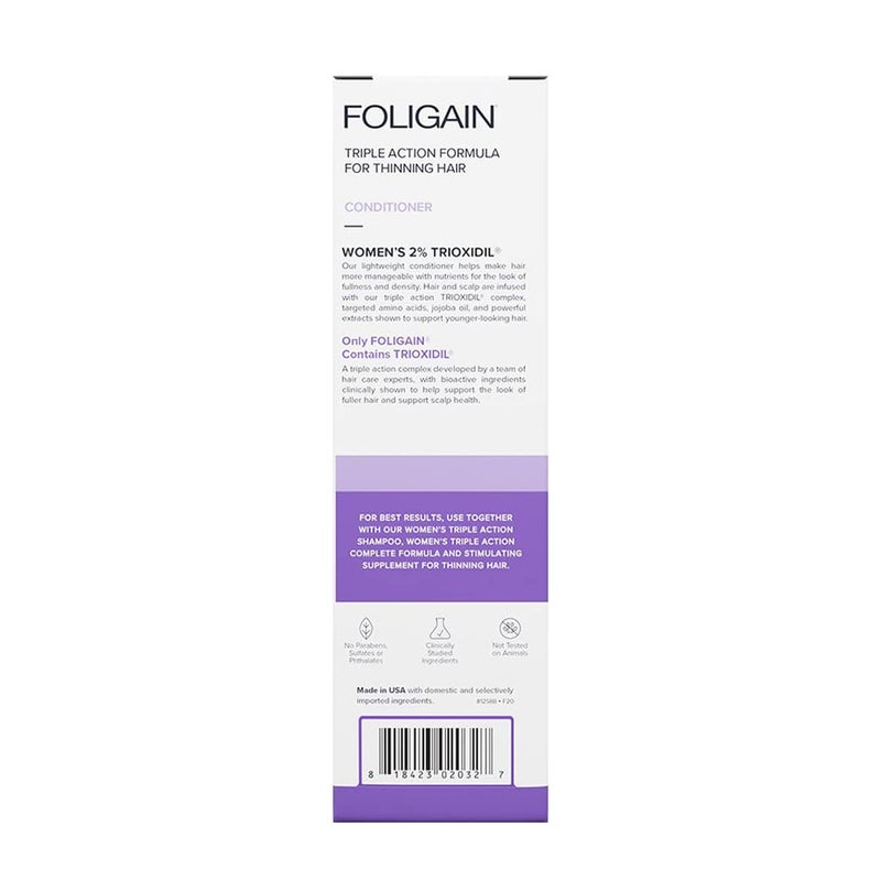Foligain Triple Action Conditioner For Thinning Hair, Volumizing Conditioner for Women, 8 Fl. Oz. - Image 2