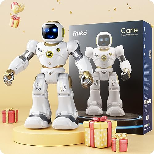 Ruko 1088 Smart Robot for Kids Large Programmable Interactive STEM RC Robot Voice Control and App Control Gifts for Boys and Girls 4 5 6 7 8 9 Gold - Image 5