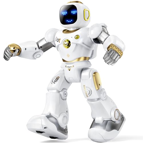 Ruko 1088 Smart Robot for Kids Large Programmable Interactive STEM RC Robot Voice Control and App Control Gifts for Boys and Girls 4 5 6 7 8 9 Gold - Image 1