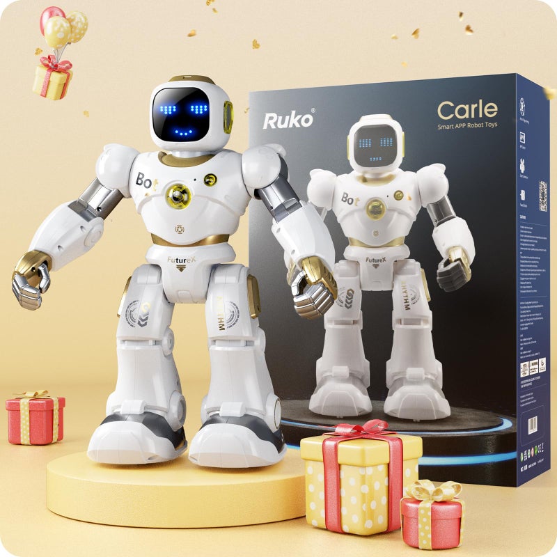 Ruko 1088 Smart Robot for Kids Large Programmable Interactive STEM RC Robot Voice Control and App Control Gifts for Boys and Girls 4 5 6 7 8 9 Gold - Image 3