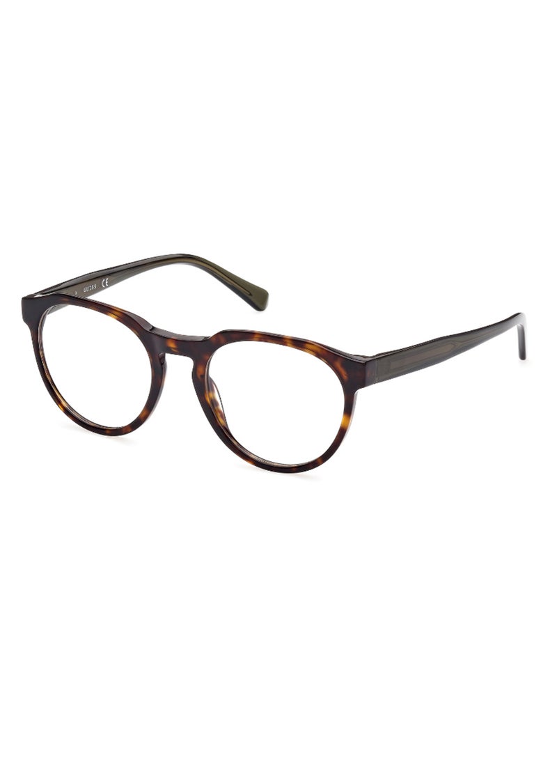 GUESS Men's Round Shape Eyeglass Frames - GU5006005251 - Lens Size: 51 Mm - Dark Havana - Image 1