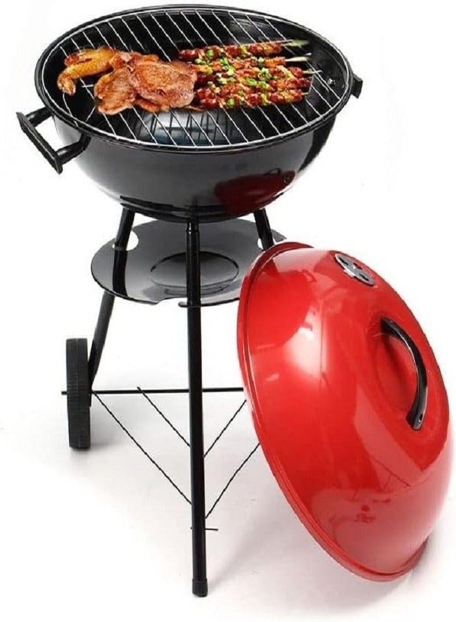 Charcoal grill with red top cover, 43x79 cm - Image 2