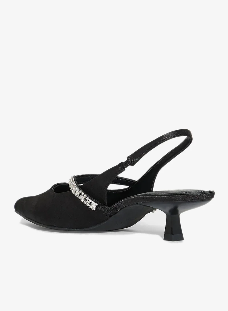 Ella Limited Edition Diamate  Satin Sling Back Pump