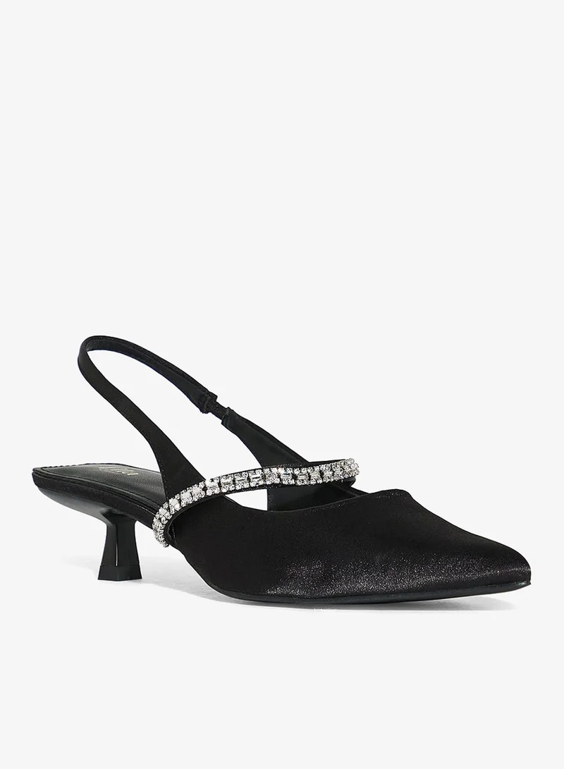 Ella Limited Edition  Diamate  Satin Sling Back Pump for Women | Best Price UAE