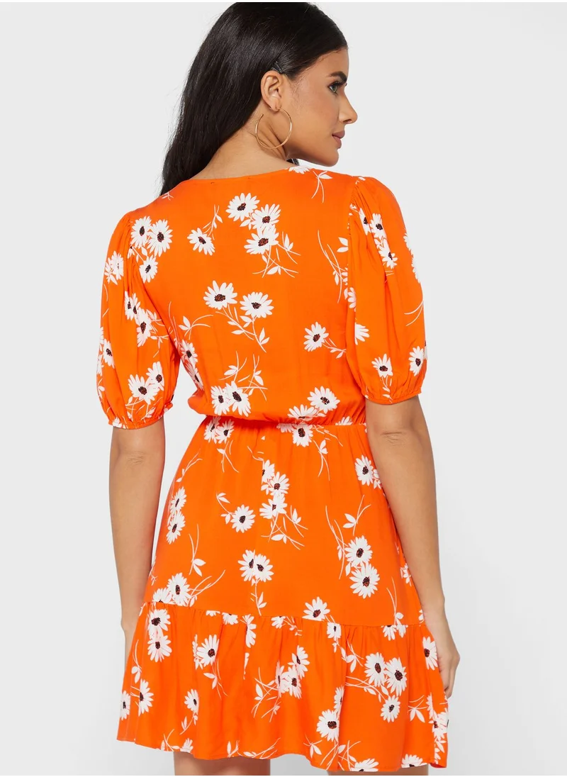 DOROTHY PERKINS Puff Sleeve Floral Print Dress