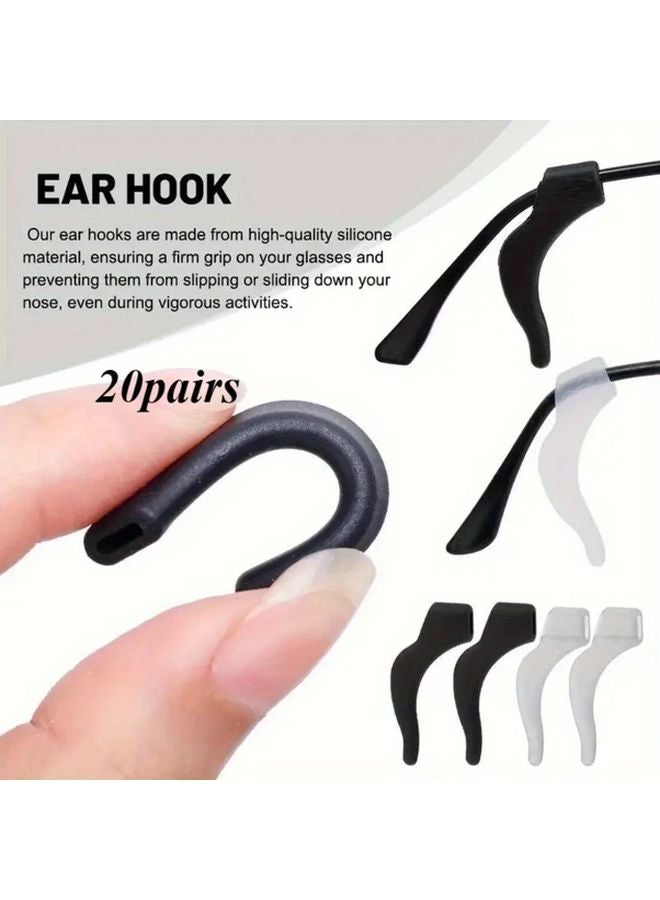 20 Pairs Black White Universal Eyeglass Holders For Sports And Reading Glasses - Image 1