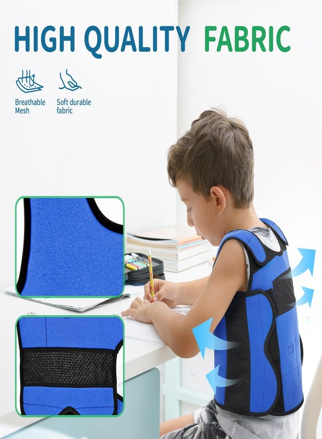 OUTREE Weighted Vest for Kids with Sensory Needs (Small, Ages 3-4, Compression Vest for Kids with ADHD and Autism, Weighted Vest Including 6 Removable Weights, Breathable Mesh Design (Blue - Image 2
