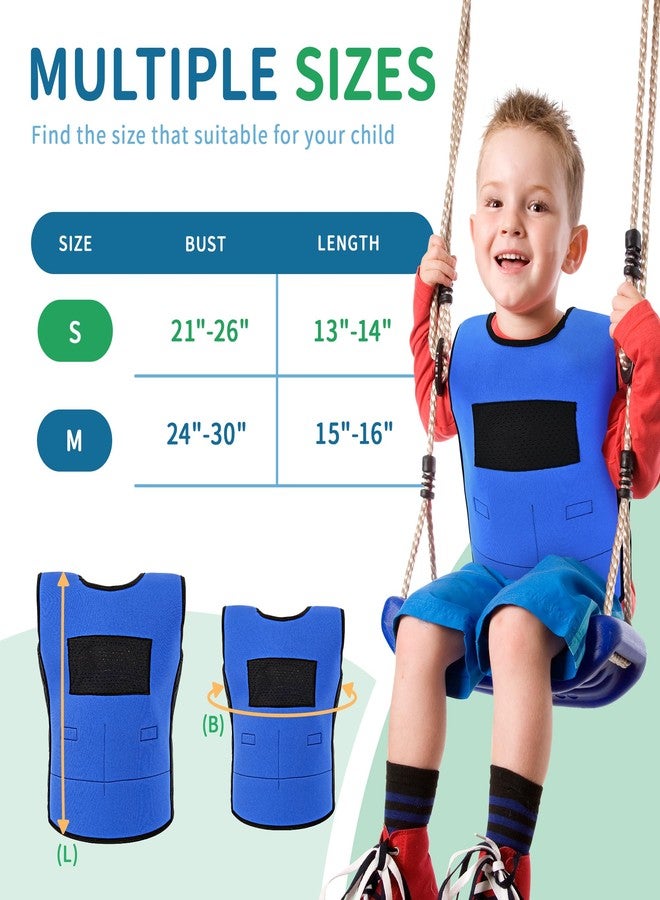 OUTREE Weighted Vest for Kids with Sensory Needs (Small, Ages 3-4, Compression Vest for Kids with ADHD and Autism, Weighted Vest Including 6 Removable Weights, Breathable Mesh Design (Blue - Image 5