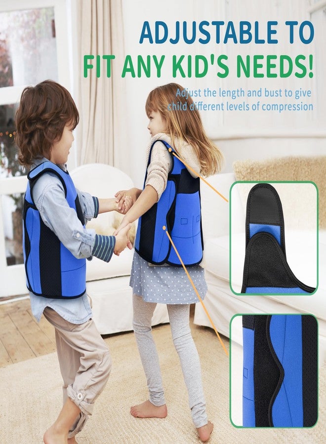 OUTREE Weighted Vest for Kids with Sensory Needs (Small, Ages 3-4, Compression Vest for Kids with ADHD and Autism, Weighted Vest Including 6 Removable Weights, Breathable Mesh Design (Blue - Image 4