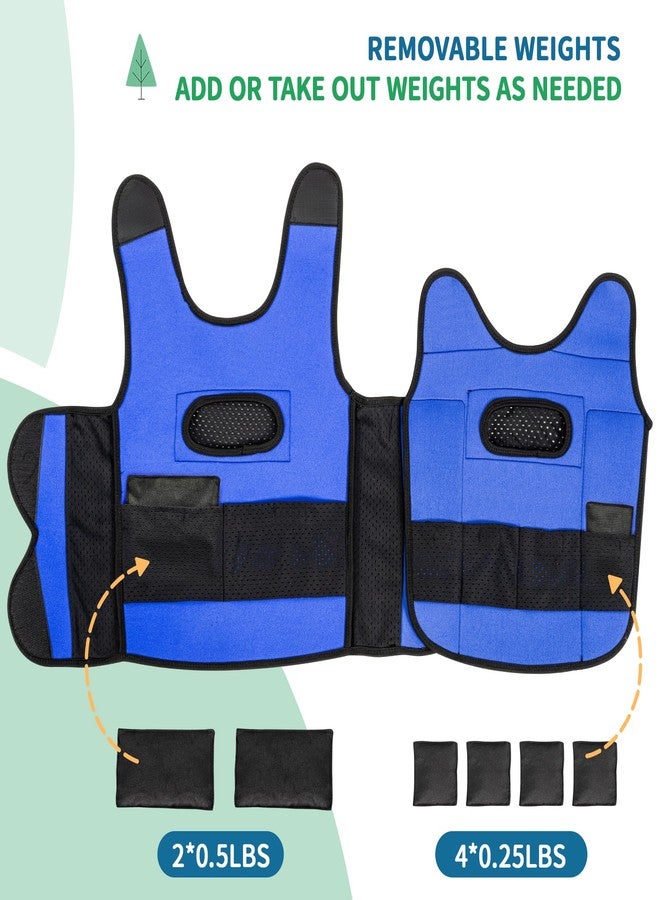 OUTREE Weighted Vest for Kids with Sensory Needs (Small, Ages 3-4, Compression Vest for Kids with ADHD and Autism, Weighted Vest Including 6 Removable Weights, Breathable Mesh Design (Blue - Image 3