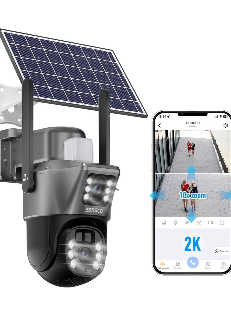 Generic 4MP 4G Solar Security Cameras, 4G Sim PTZ Cameras Outdoor for Home Security, 360° PTZ Surveillance Camera with Dual Lens, Night Vision, 2-Way Audio, PIR Motion Detection, Humanoid Auto Tracking  - Image 5