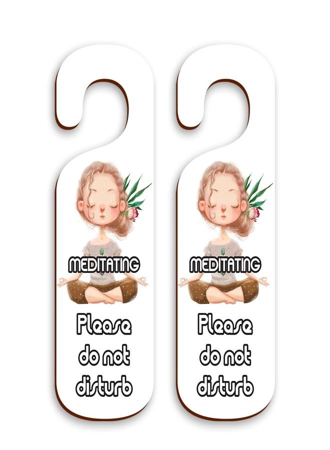 100yellow® Meditation Please Do Not Disturb Door Knob Hanger set of 2 ( Size 24 X 8 cm ) - Image 1