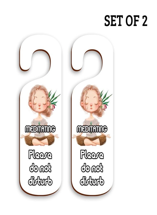 100yellow® Meditation Please Do Not Disturb Door Knob Hanger set of 2 ( Size 24 X 8 cm ) - Image 2