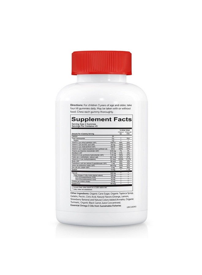 SmartyPants فيتامينات سمارتى بانتيز للأطفال اليومية الكاملة، خالية من الجلوتين، متعددة الفيتامينات وزيت السمك أوميغا 3 DHA/EPA (180 حبة) - Image 2