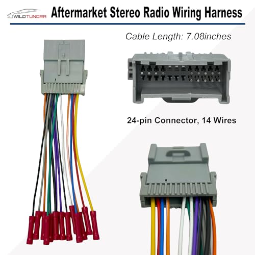 WildTundra Radio Wiring Harness for Chevy 2003-2012 GMC 2002-2012 Buick 2004-2009 24Pin Car Stereo Harness Adapter with Antenna Car Radio Stereo Harness Install Kit for Colorado Envoy Terraza Hummer Impala - Image 2