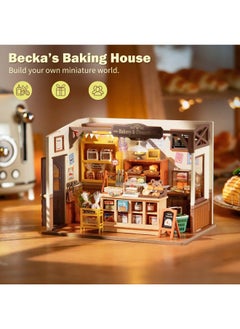 Rolife Rolife DIY Miniature Doll House Kit, Build Becka's Bakery Diorama House Building Set with LED Room Hobby Craft for Aduls Uniue Gifts for Teens  - Image 2