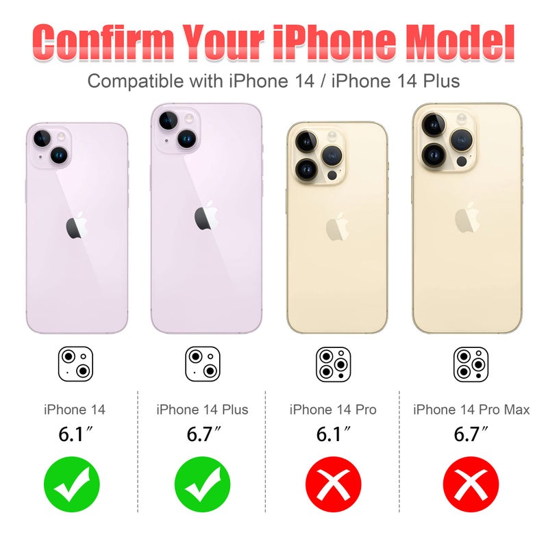 AGVEE 3+3 6 Pack for iPhone 14 6.1" / 14 Plus 6.7" Camera Lens Protector, Bling Diamond & Bling Glitter Metal Ring 9H Tempered HD Glass Camera Cover Film, Bling-Purple - Image 2