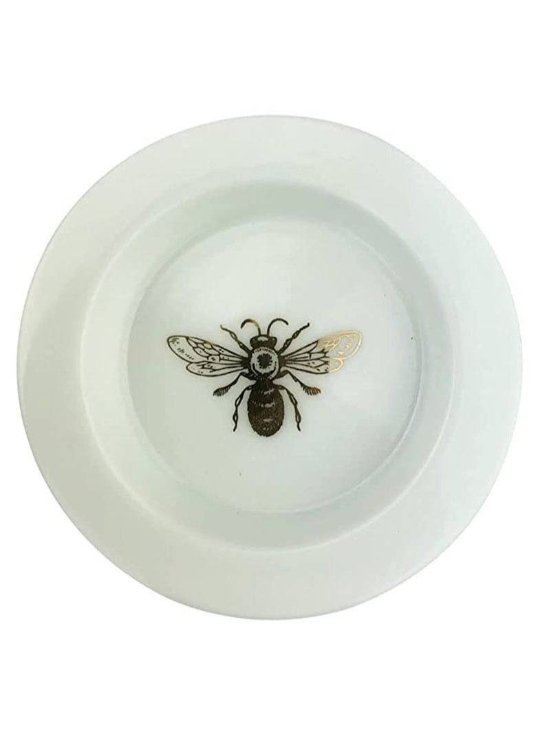 تيلاند كوب نحل ذهبي مصنوع من البورسلين الفاخر وآمن في الميكروويف مع غطاء ومصفاة لشاي الأوراق السائبة (0.375 لتر) 3 قطع - Image 2