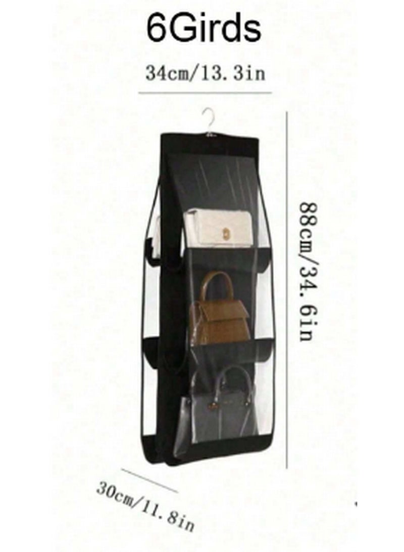 Hanging Closet Organizer for Handbags - Multi-Tier with Transparent Pockets for Space-Saving Storage - Image 2