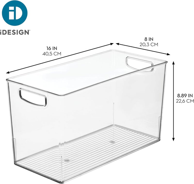 إنترديزاين سلة تخزين المطبخ البلاستيكية المعاد تدويرها من iDesign - مجموعة لينوس - شفافة - Image 4