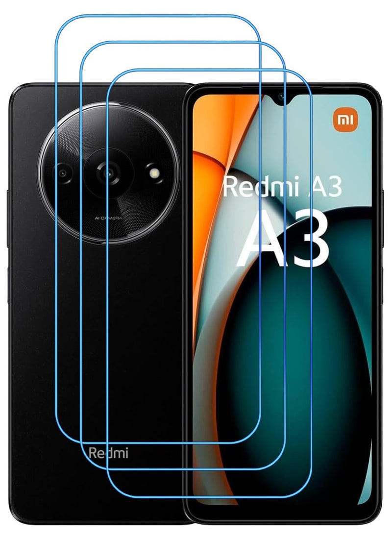 ACLIX 3 Pieces Antistatic ESD Dustproof Premium Quality High Definition Clear Tempered Glass Screen Protector Designed For Xiaomi Redmi A3 - Image 1