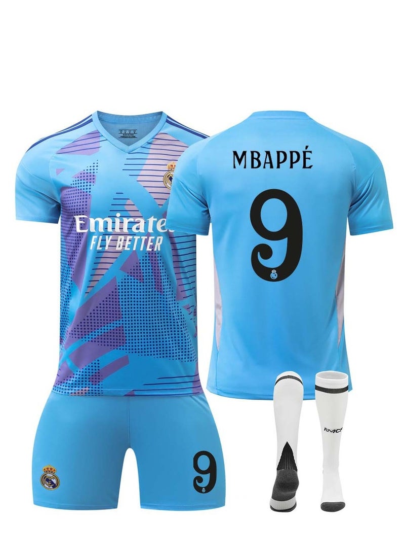 Generic Real Madrid 24-25 Football Kits MBAPPE #9 Fans Football Jersey/Shorts Socks Gift Set Youth Sizes and Adult  - Image 1