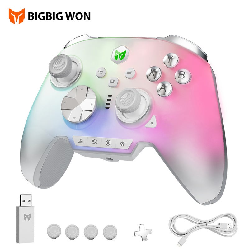 Bigbig WON Rainbow 3 Wireless Gaming Controller, 2.4g Hall Joystick, Micro Motion Button, RGB for PC - Image 1