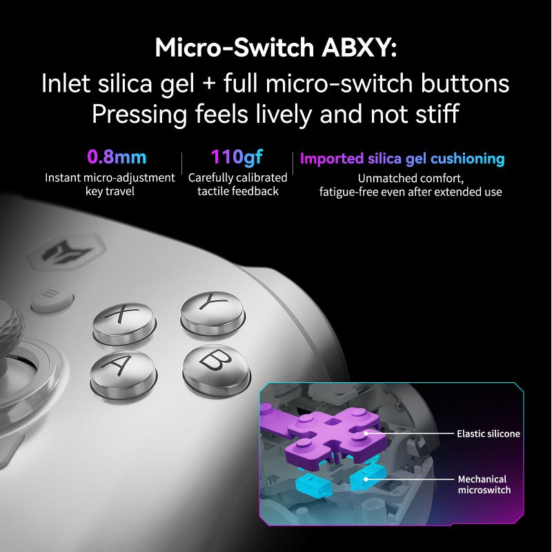 Bigbig WON Rainbow 3 Wireless Gaming Controller, 2.4g Hall Joystick, Micro Motion Button, RGB for PC - Image 5