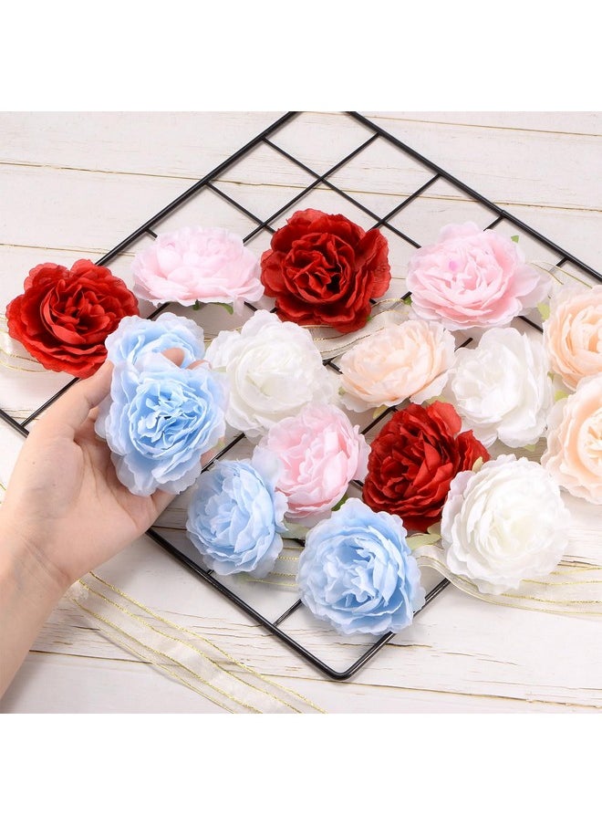 M METERXITY M METERXITY 20-Pack Artificial Flower Heads, 3.15 Inch Silk Faux Peony Head for Wedding/Bouquet/Party/Home Decorations, No Stem Fake Peonies Flowers [Pink]  - Image 4