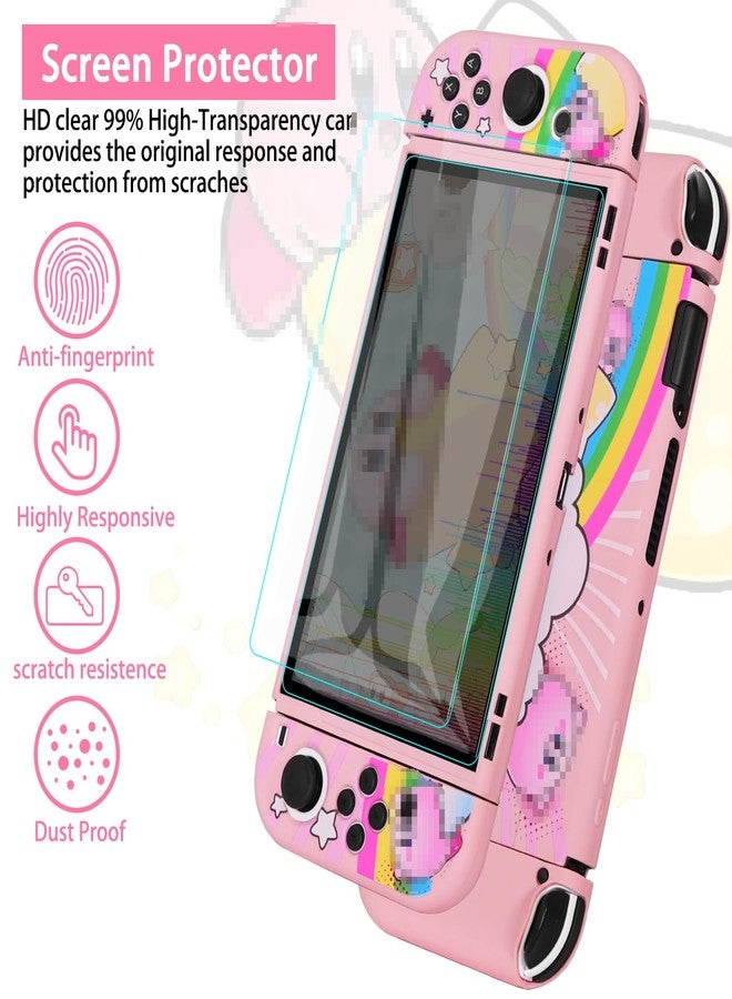 TIKOdirect Carrying Case for Switch OLED, Cute Portable Travel Bag in Newest Updated Design of Pink Interior with Soft Protective Case, Screen Protectors and Thumb Grip caps, Pink - Image 3