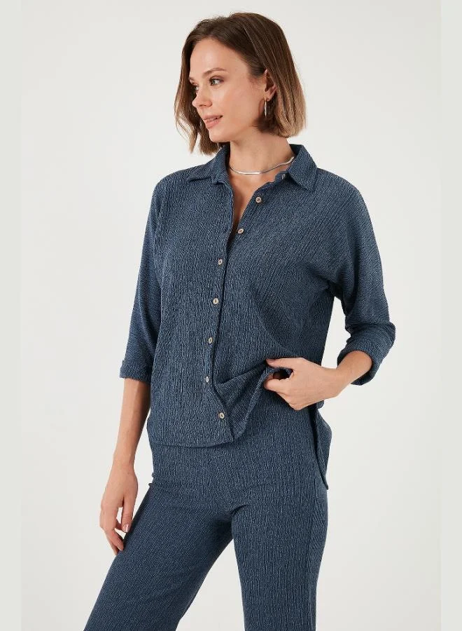 ليلا قميص نسائي ليلا بقصة عادية مطاطي بنقوش