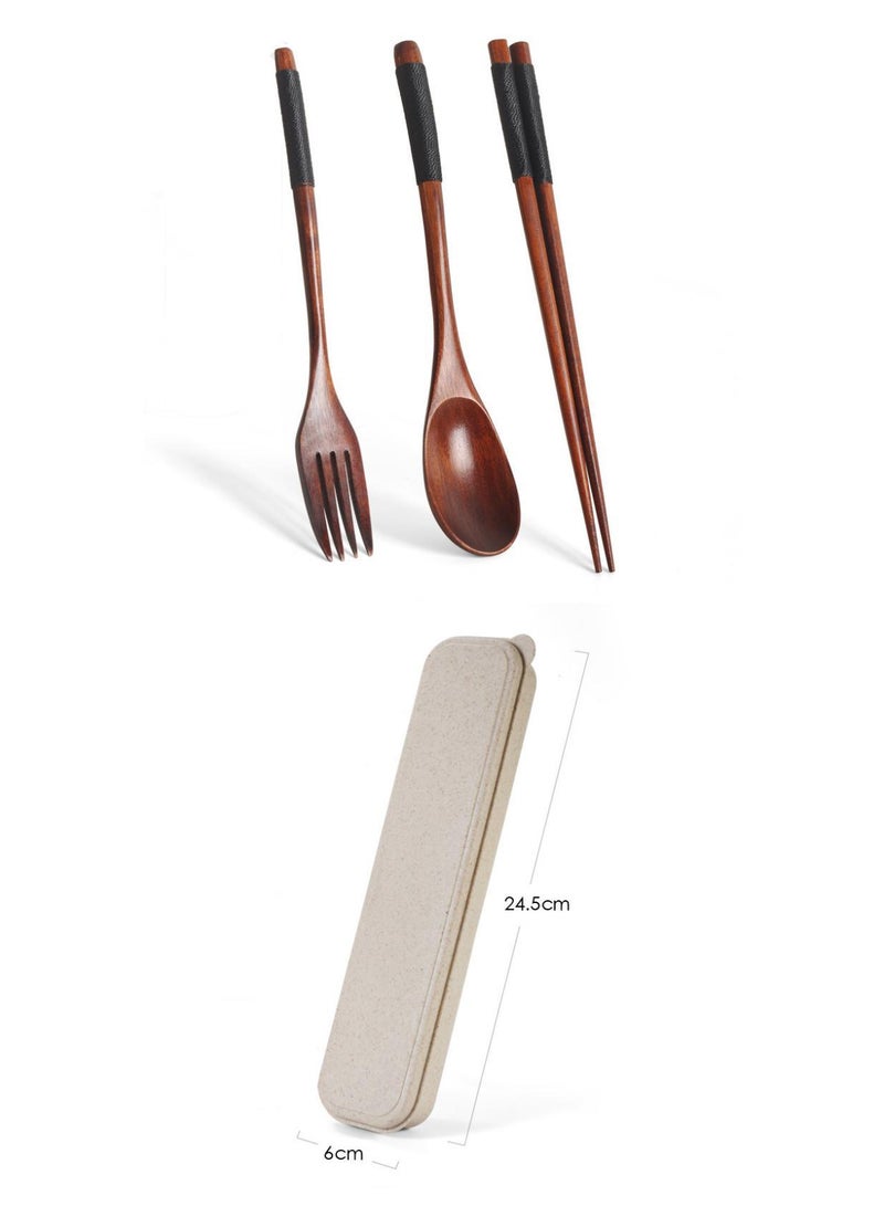 general 4-Piece Long Handled Solid Wood Adult Portable Tableware Set  - Image 1