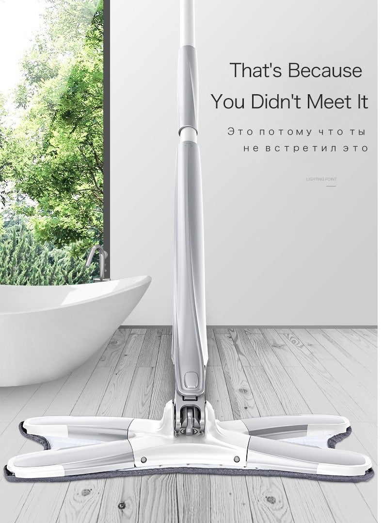 ممسحة أرضية من الألياف الدقيقة من نوع X مع مقبض طويل، غسل يدوي، دوران، امتصاص قوي للماء، أدوات تنظيف منزلية - Image 2