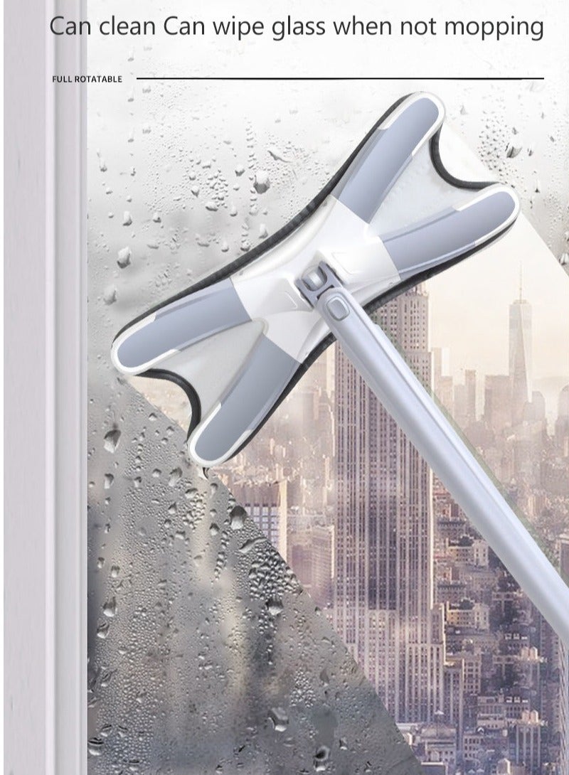 ممسحة أرضية من الألياف الدقيقة من نوع X مع مقبض طويل، غسل يدوي، دوران، امتصاص قوي للماء، أدوات تنظيف منزلية - Image 5