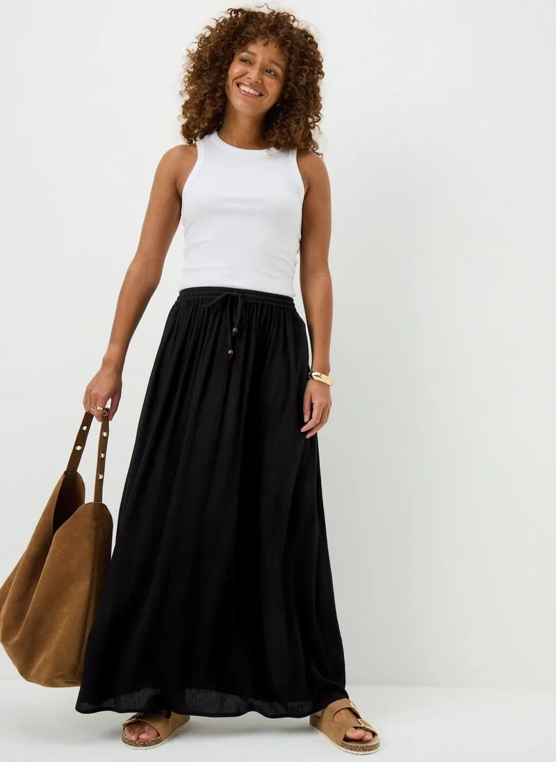 ماتلان Black Cheesecloth Maxi Skirt