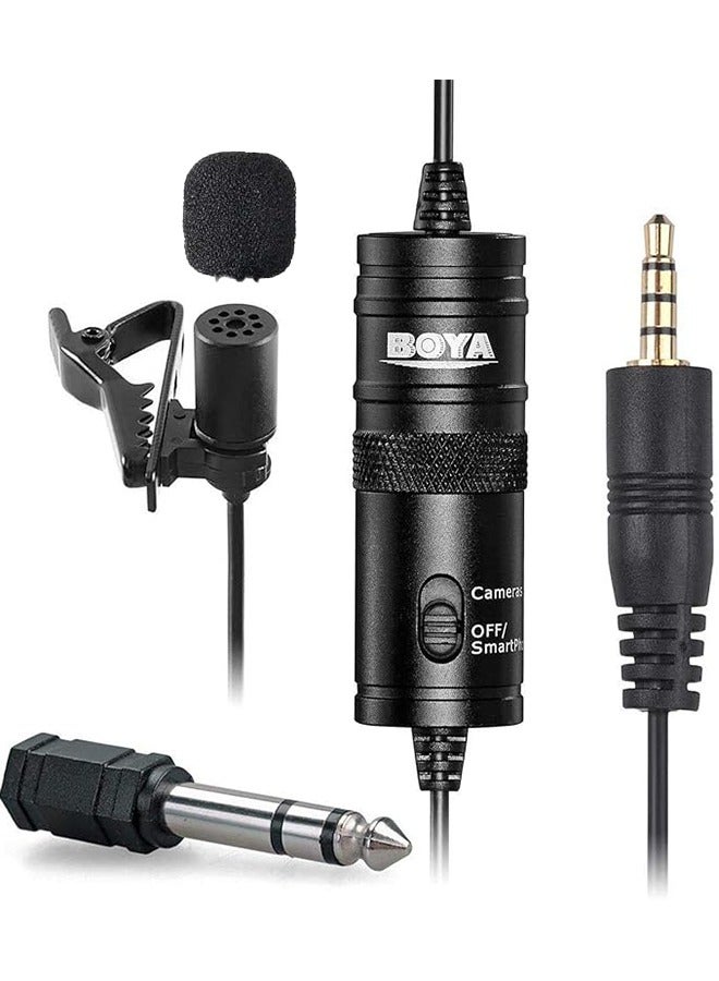 BOYA By-M1 Lavalier Microphone Microcravate, with Wind Muff Type C 3.5MM Jack, Sound for Presentations and Video Recording, Used for Smartphones Canon Nikon DSLR Camera Camera Recorder PC  - Image 1