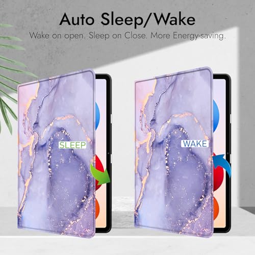 Robustrion Cover for Redmi Pad 2 Pro 12.1 inch Cover Case with [Pencil Holder], Folio Cover Case for Redmi Pad 2 Pro Tablet Cover [Auto Sleep Wake Support] - Marble Lilac - Image 3