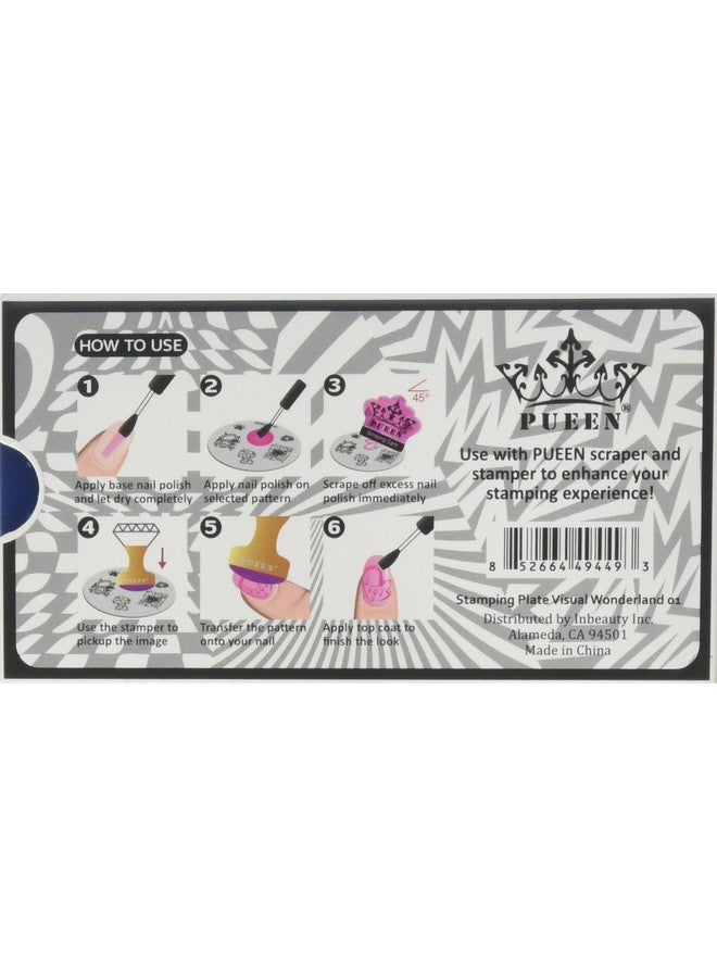 PUEEN Nail Art Stamping Plate Visual Wonderland 01 Theme Park Collection 125X65Mm Unique Nailart Polish Stamping Manicure Image Plates Accessories Kit Bh000714 - Image 2