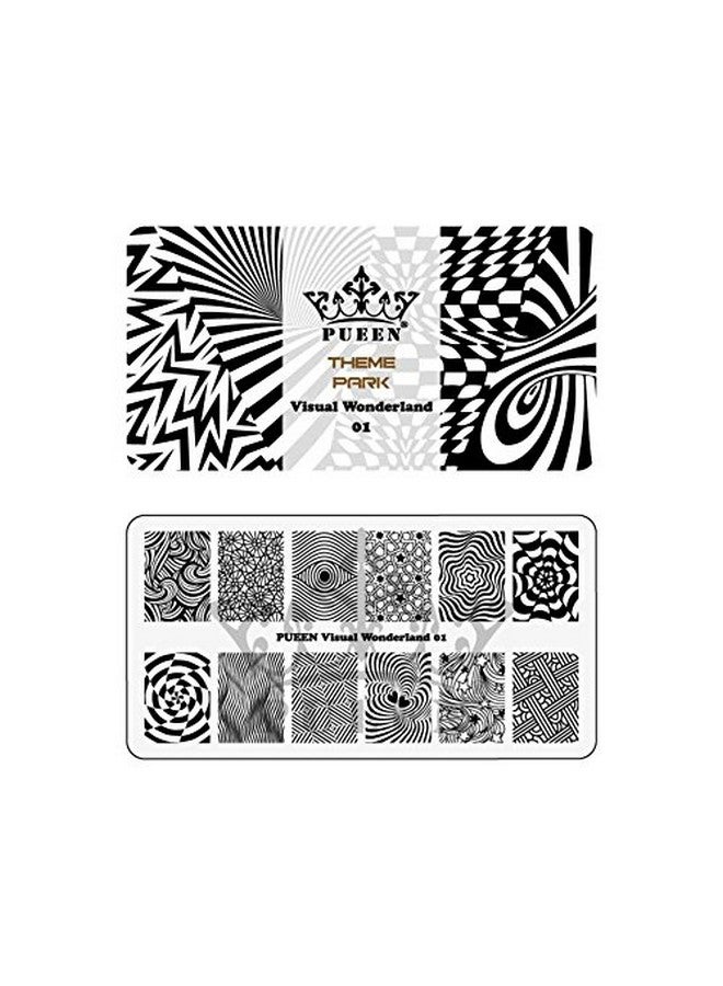 PUEEN Nail Art Stamping Plate Visual Wonderland 01 Theme Park Collection 125X65Mm Unique Nailart Polish Stamping Manicure Image Plates Accessories Kit Bh000714 - Image 5