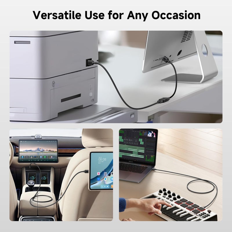 Cable Matters 5Gbps Long USB 3.0 Cable - 15ft, Male to Male USBA to USBA Cable, USB Cord, Black - Image 3