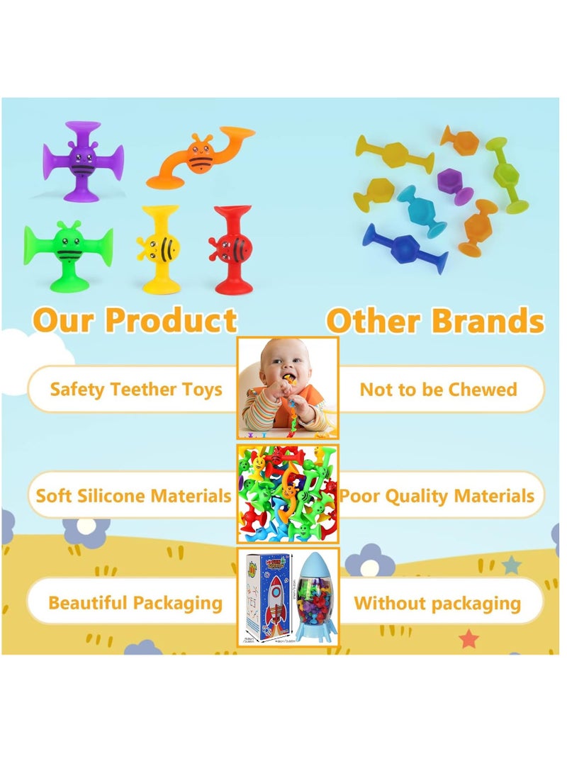 Excefore 38 Piece Suction Cup Toys Bath Toys for Kids Ages 3+ , Kids Toddlers Family Game Preschool Learning Sensory Suction Cup Toys Montessori Classroom Toys for Kids, XP-002 - Image 4