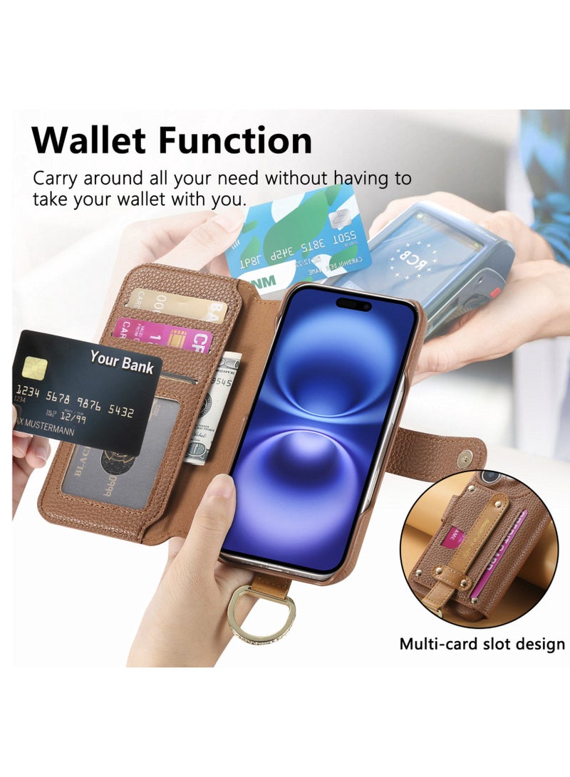 YANCI iPhone 16 Pro Case, iPhone 16 Pro Wallet Case with Card Holder,iPhone 16 Pro Phone Cover,Leather Flip Folio Case for iPhone 16 Pro 6.3'' - Image 3