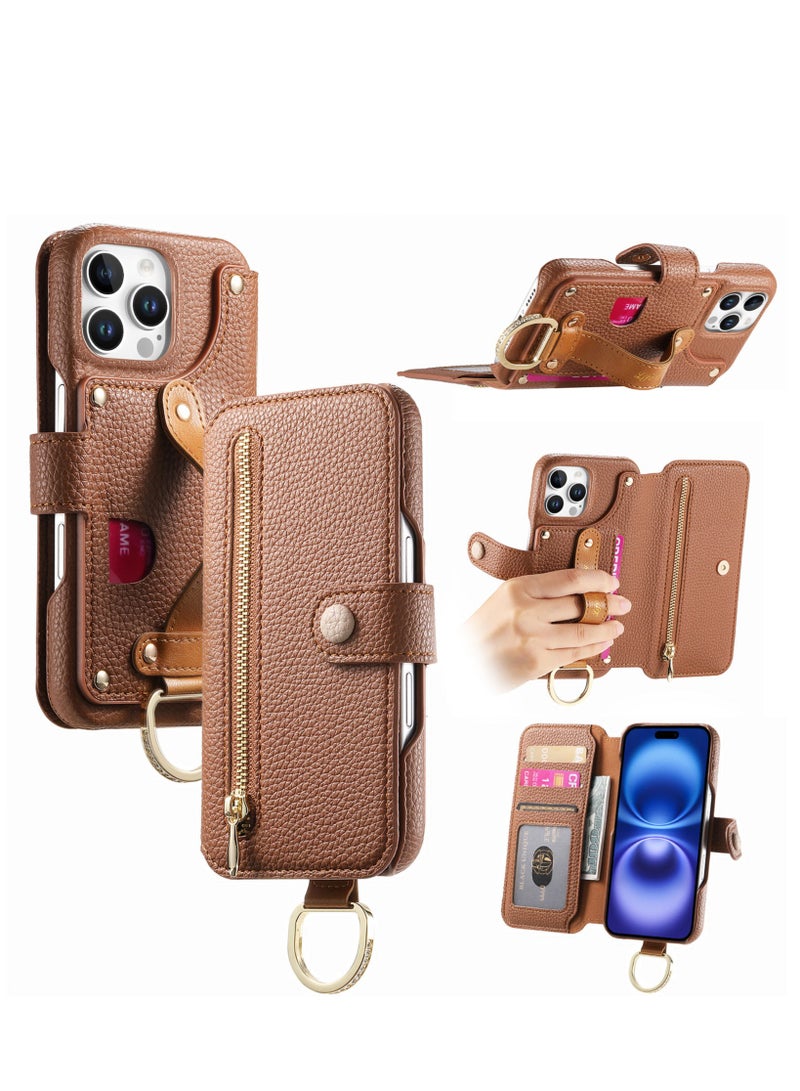 YANCI iPhone 16 Pro Case, iPhone 16 Pro Wallet Case with Card Holder,iPhone 16 Pro Phone Cover,Leather Flip Folio Case for iPhone 16 Pro 6.3'' - Image 1