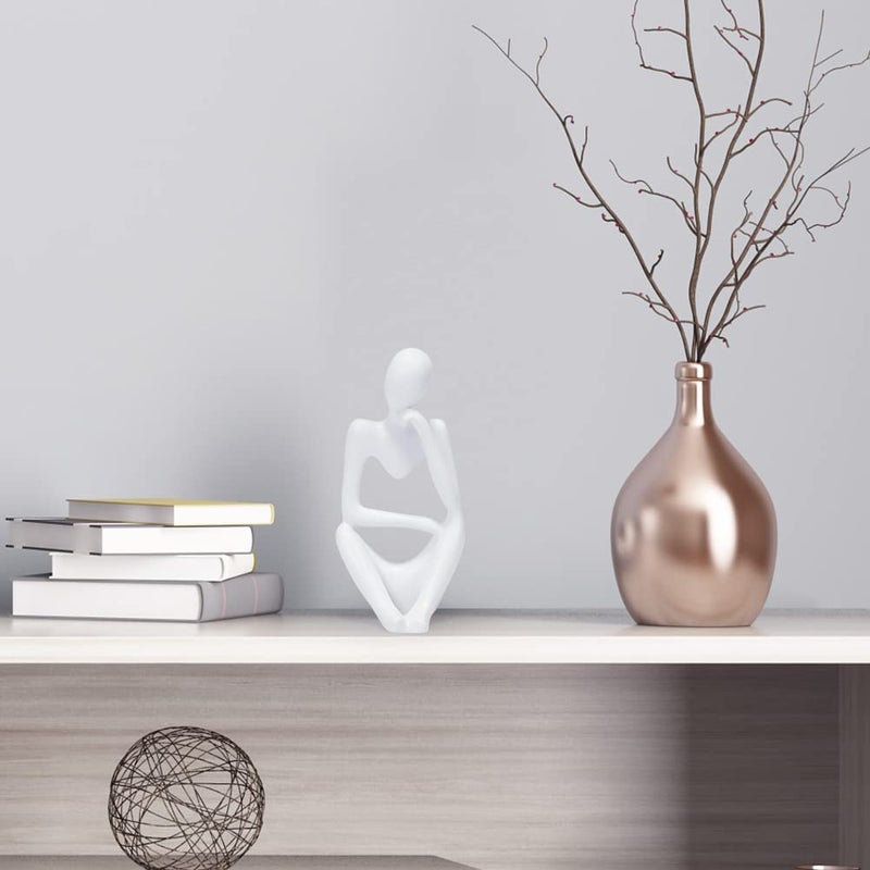 INNOLITES Resin Statue Thinker Style Decoration Abstract Sculptures Collectible Figurines for Home Decor Modern Office Shelf Desktop(White Right) - Image 3