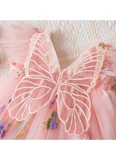 Generic Baby Girl Butterfly Princess Dress with Wings Design – Floral Mesh Party Dress for Newborns, Baby Girl Dress, Tulle Dress, Girls Frock, Newborn Baby Clothes – Pink  - Image 3