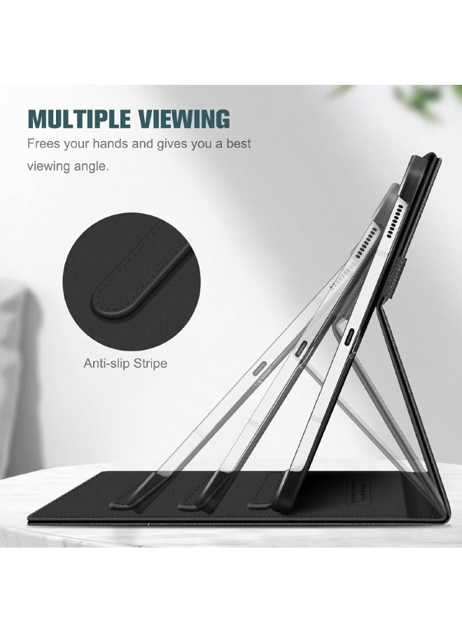 Samsung Galaxy Tab S9 FE 5G 10.9 inch/Galaxy Tab S9 11 inch 2023 Case, Multi-Angle Viewing Protective Case with Pocket, Durable Shockproof Leather Cover for Samsung Galaxy Tab S9/S9 FE 2023, Black  - Image 4