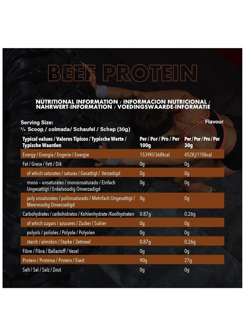 إن اكس تي نيوترشن - مسحوق بروتين اللحم البقري المعزول من NXT Nutrition - مسحوق بروتين غني بالأحماض الأمينية الطبيعية - باليو، صديق للكيتو - خالي من الألبان والغلوتين - تعافي العضلات | 1.8 كجم (كولا) - Image 1