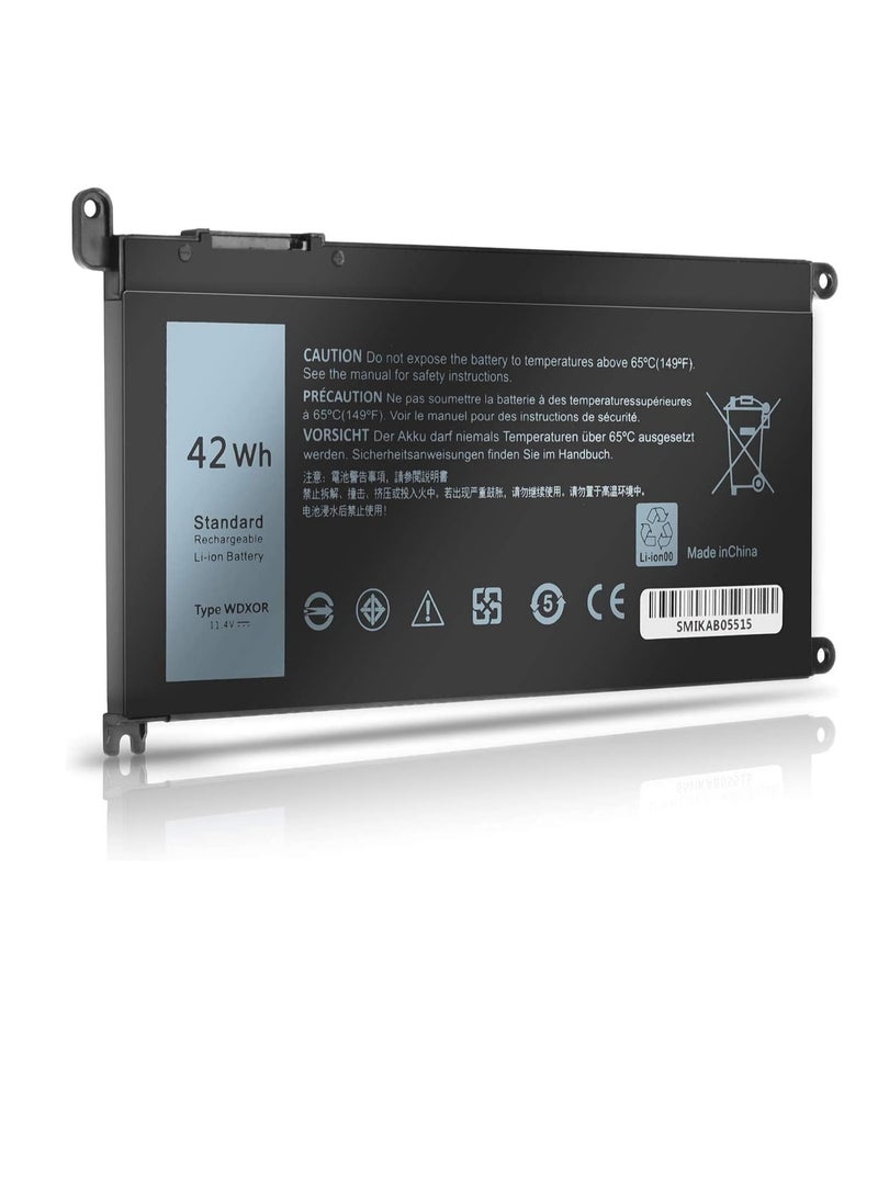 زيكسين بطارية WDX0R بقوة 42 واط في الساعة لأجهزة Dell Inspiron 13 5368 5378 5379 7368 7378 14-7460 15 5565 5567 5568 5578 7560 7570 7579 7569 P58F 17 5765 5767 FC92N 3CRH3 T2JX4 CYMGM[3 خلايا/11.4 فولت] - Image 1