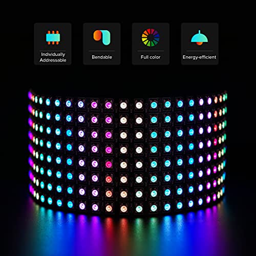 SEZO LED Matrix WS2812B RGB 5050SMD 8x32 256 Pixels Digital Flexible Individually Addressable Screen for Arduino LED Programmed Screen Image Full Color Lighting DC5V - Image 2