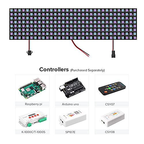 SEZO LED Matrix WS2812B RGB 5050SMD 8x32 256 Pixels Digital Flexible Individually Addressable Screen for Arduino LED Programmed Screen Image Full Color Lighting DC5V - Image 5